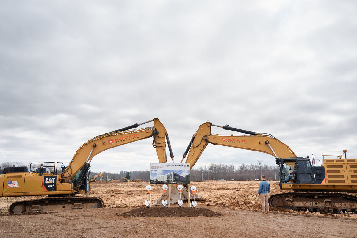 Tobyhanna excavator arch at groundbreaking